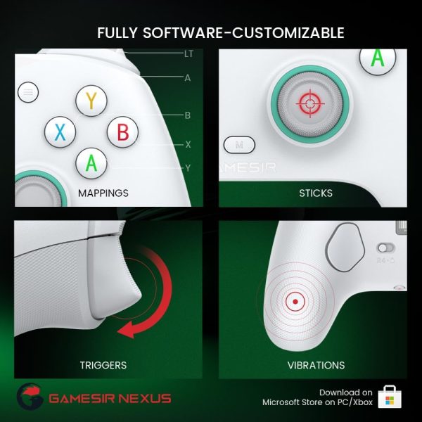 ⁦وحدة تحكم سلكية G7 SE من جيم سير لجهاز Xbox Series X|S وXbox One وويندوز 10/11، اداة تحكم بالالعاب بخاصية التوصيل والتشغيل مع عصا تحكم بتاثير القاعة/ زناد هول، مقبس صوت 3.5 ملم⁩ - الصورة ⁦6⁩