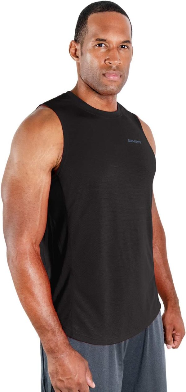 ⁦DEVOPS 3 Pack Men's Muscle Shirts Sleeveless Dri Fit Gym Workout Tank Top⁩ - الصورة ⁦6⁩