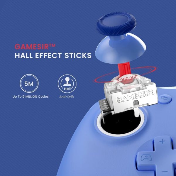 ⁦GameSir G7 SE Wired Controller for Xbox Series X|S, Xbox One & Windows 10/11, Plug and Play Gaming Gamepad with Hall Effect Joysticks/Hall Trigger, 3.5 mm Audio Jack （blue）⁩ - الصورة ⁦2⁩