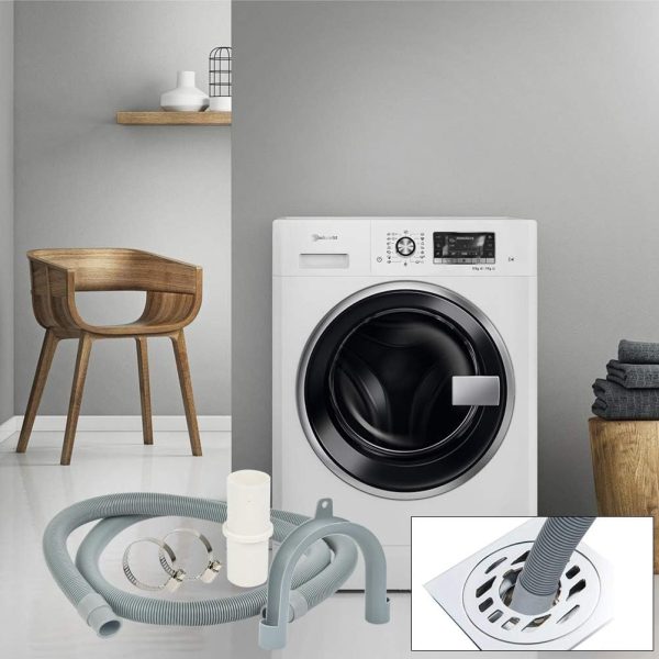 ⁦Universal Drain Hose Extension Pipe Kit, Washing Machine Pipe Replacement Drain Hose Extension for Tumble Dryer Machine Dishwasher & Other Applications 2m⁩ - الصورة ⁦2⁩