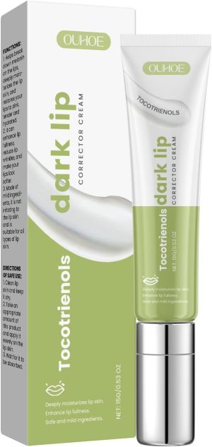 كريم شفاه غامق، مرطب طبيعي 100%، مرطب شفاه للشفاه الداكنة للنساء والرجال، اصلاح تجاعيد الشفاه للشفاه الجافة جدا والمتشققة بفيتامين E الاحمر وزيت عباد الشمس وزبدة الشيا (0.52 اونصة سائلة)