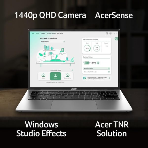 ⁦ايسر لابتوب سويفت جو 14 انتل ايفو رفيع وخفيف الوزن شاشة OLED انش 2880 × 1800 90Hz | فتح تجارب الذكاء الاصطناعي | معالج كور الترا 7 155H | ARC | 16GB LPDDR5X | 1TB SSD | SFG14-72-72YK⁩ - الصورة ⁦8⁩