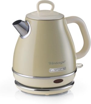Ariete Beige Small 1 Litre Vintage Cone Style Electric Kettle Retro, 2868/03
