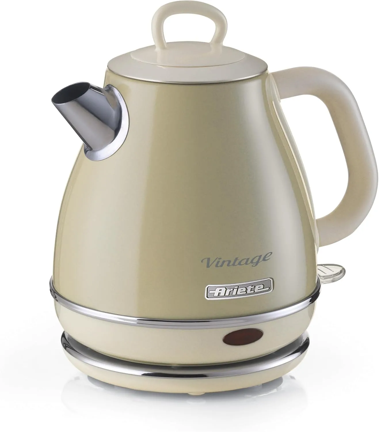 Ariete Beige Small 1 Litre Vintage Cone Style Electric Kettle Retro, 2868/03