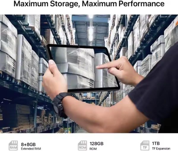 ⁦Umidigi active t1 dual sim - 128gb - 8gb ram - 4g LTE - 11 inch - black⁩ - الصورة ⁦3⁩