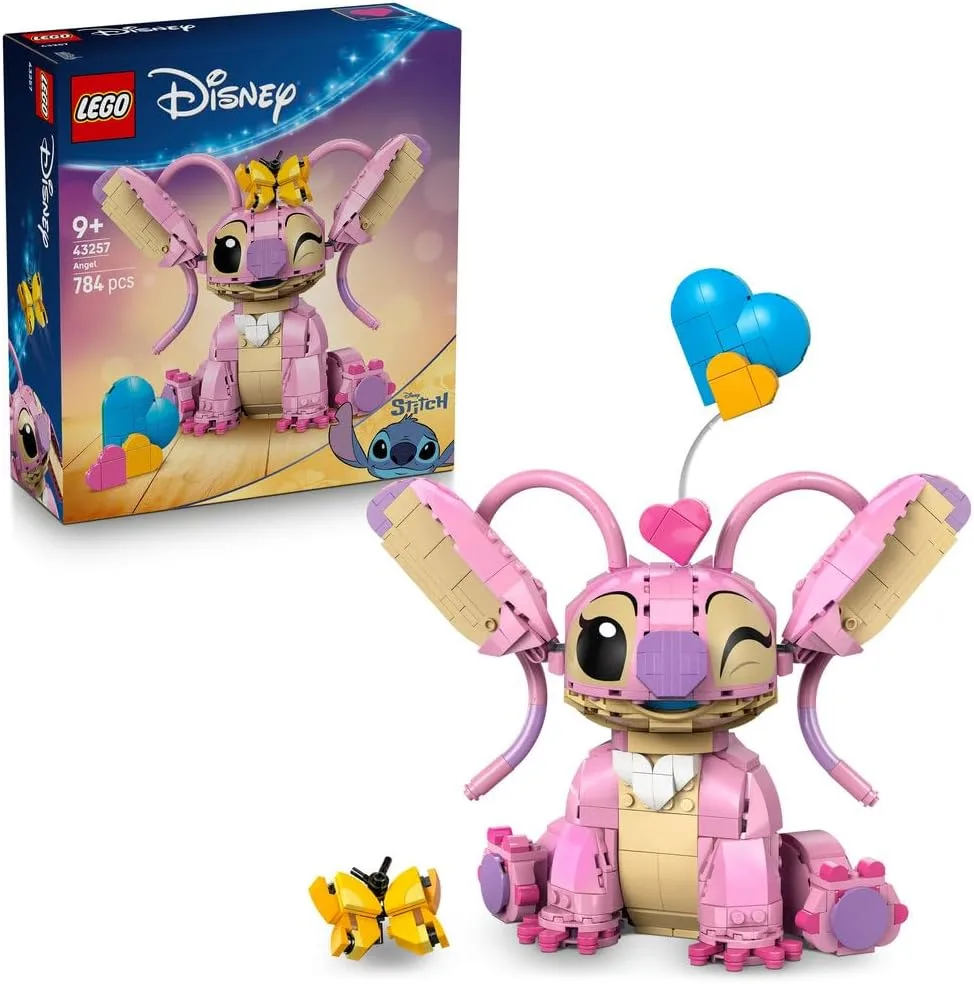 LEGO | Disney Classic Angel - Lilo & Stitch Building Toy - Brick Built Display Figure with 3 Heart Balloons & a Butterfly - Gift for 9+ Year Old Girls, Boys and Adult TV Show Fans - 43257
