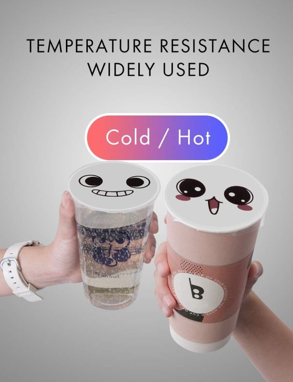 ⁦WantJoin Cup Sealing Film Tea Cup Sealing Film Boba Cup Sealer Film 90-105 mm 3000 Cups for PP Plastic and Paper Cups⁩ - الصورة ⁦6⁩