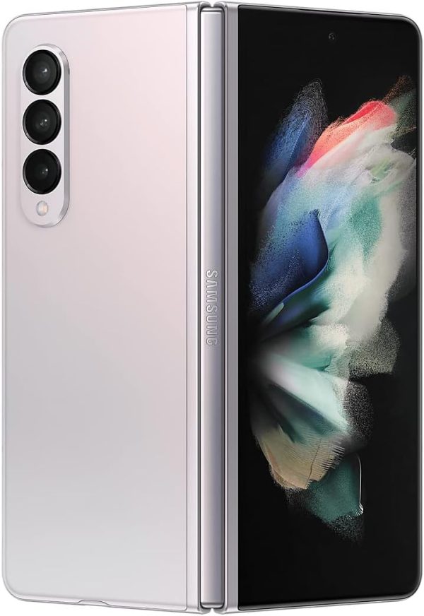 ⁦سامسونج جوال جالكسي زد فولد 3 5G شريحة اتصال واحدة 256GB روم + ذاكرة RAM 12GB (GSM فقط | بدون CDMA) هاتف ذكي 5G غير مقفل من المصنع (فضي فانتوم) - اصدار عالمي⁩ - الصورة ⁦3⁩