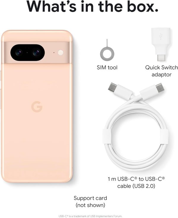 ⁦جوال جوجل بيكسل 8 شبكة الجيل الخامس 5G ثنائي شرائح الاتصال غير مقفل (شريحة نانو اتصال إلكترونية) ذكي اندرويد 6.2 بوصة (ذاكرة 128GB + RAM 8GB وردي)⁩ - الصورة ⁦13⁩