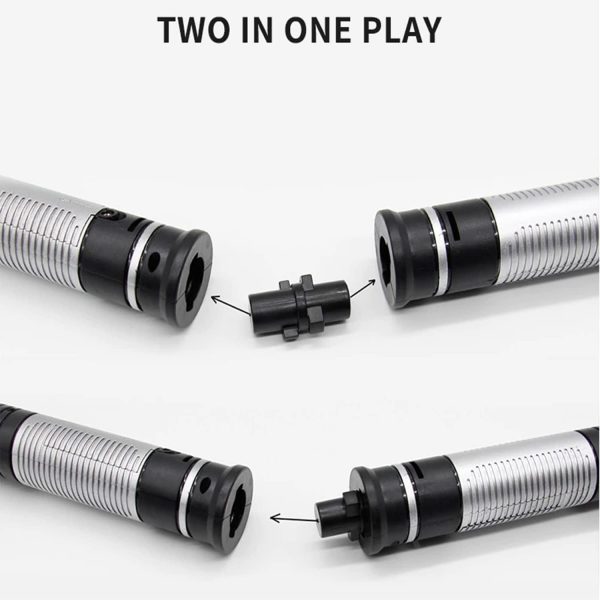 ⁦Beauenty 2PCS Flashing Lightsaber Laser Double Sword Light Saber Kpop Lightstick Cosplay Toys Sound And Seven Color Adjustment Can be Spliced For Boys Girls Gift (Style 1)⁩ - الصورة ⁦6⁩