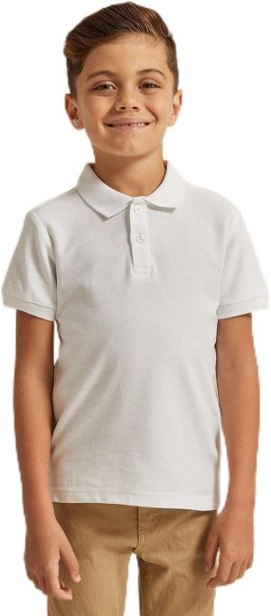 REDTAG Boys White Polo T-Shirt