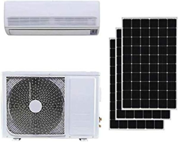 JNTECH 24000BTU Solar ACDC Inverter Ductless Mini Split Air Conditioner & Heater