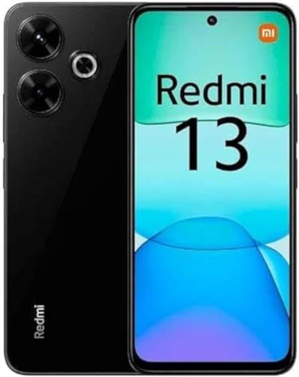 موبايل ريدمي 13 اسود ميدنايت 8GB RAM 256GB معالج ميديا تيك هيليو G91 الترا شاشة 6.77 انش FHD 90Hz كاميرا ثلاثية 108MP 2MP امامية 13MP شاحن 3 دبابيس ضمان لمدة عام من الشركة بشريحتين