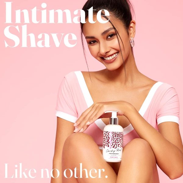 ⁦Coochy Plus Intimate Shaving Cream SWEET BLISS For Pubic, Bikini Line, Armpit - Rash-Free With Patent-Pending MOISTURIZING+ Formula Prevents Razor Burns & Bumps, In-Grown Hairs (Bottle 8.5oz)⁩ - الصورة ⁦2⁩