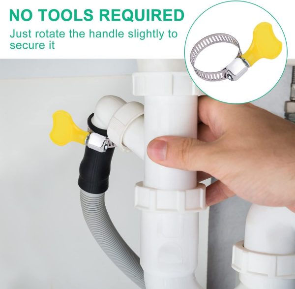 ⁦Universal Drain Hose Extension Pipe Kit, Washing Machine Pipe Replacement Drain Hose Extension for Tumble Dryer Machine Dishwasher & Other Applications 2m⁩ - الصورة ⁦4⁩