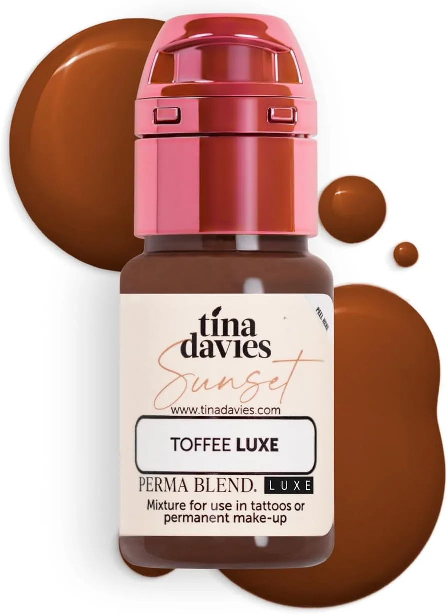 Tina Davies Toffee Brow Luxe Pigment, Permanent Eyebrow Makeup - Colours Heal True to Tone, 1/2 oz Bottle