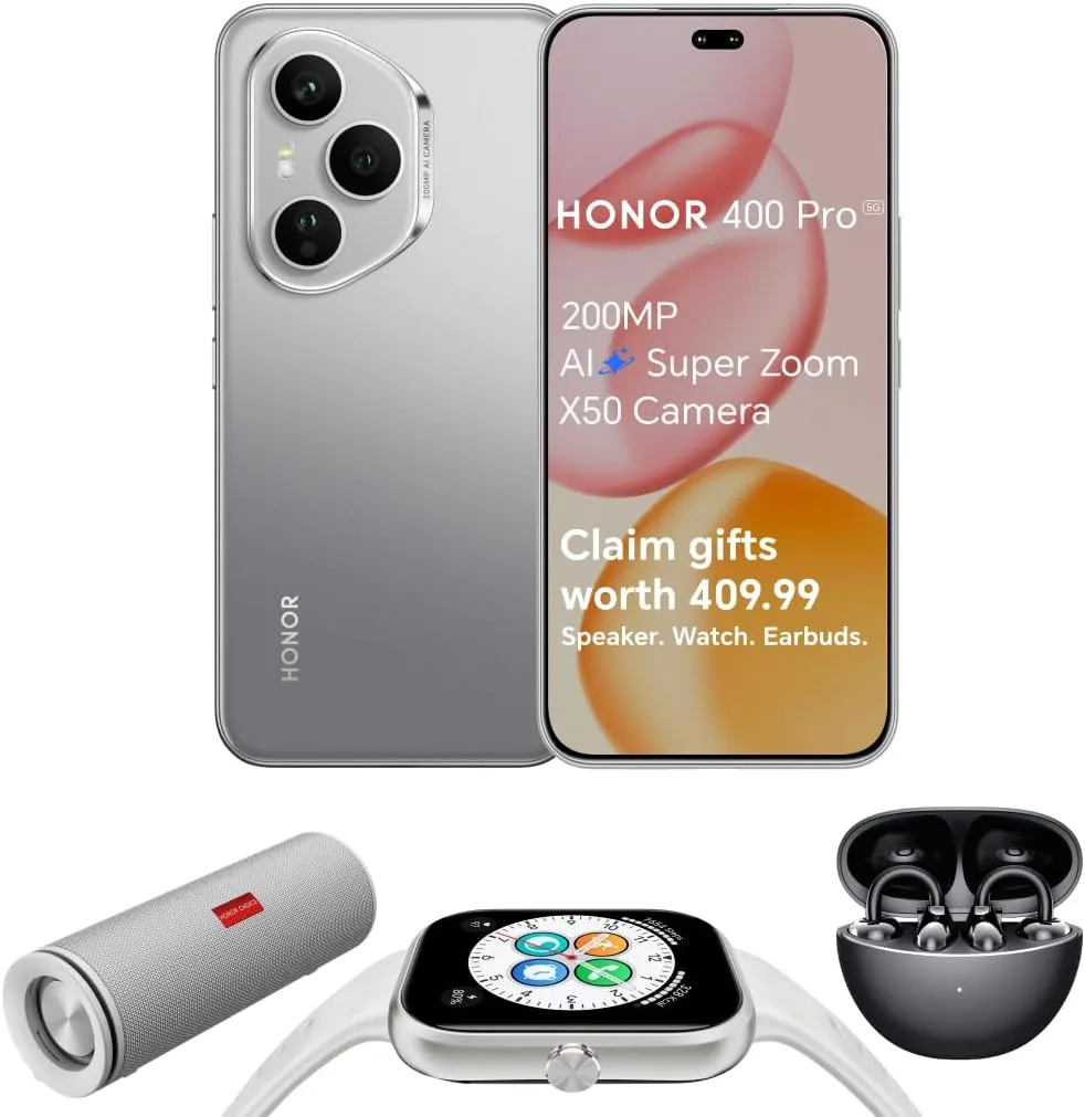 Honor 400 Pro DUAL-SIM 512GB ROM + 12GB RAM (GSM Only | No CDMA) Factory Unlocked 5G Smartphone (Lunar Grey) - International Version