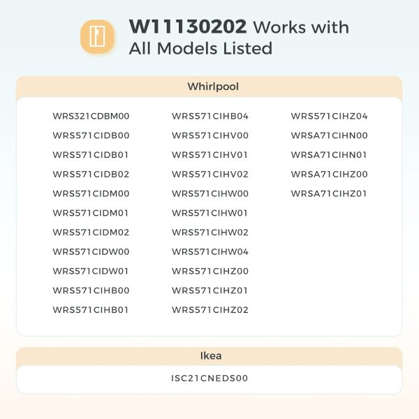 ⁦جريلث رف زجاجي بديل W11130202 متوافق مع ثلاجة ويرلبول، W10527848 W10773886 WPW10527848 WPW10527848، رف من الزجاج المقسى، مقاس الرف 11.7 انش × 11.4 انش⁩ - الصورة ⁦5⁩