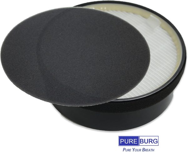 ⁦PUREBURG Replacement Filter Compatible with GENIANI G-2000-FL & TCL CISNO iHome KJ65F-A1 KJ65F-A2 Air Purifiers,2-Pack H13 HEPA Activated Carbon Pre-Filters Air Clean⁩ - الصورة ⁦3⁩