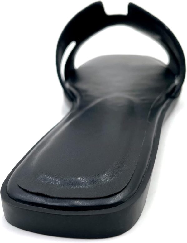 ⁦Cheernew Women's Flat Sandals.Flat Sandals with Unique Design, PU Leather Handcrafted Slippers,Versatile for Vacation, Home, Casual Wear, Gift⁩ - الصورة ⁦3⁩