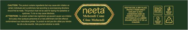 ⁦Neeta Mehendi Cones for Hand, Bridal Mehndi Cones, Natural Mehendi Cone for Wedding, Hand Designing, Reddish Brown Color Niddle Cones for Women 4 Pc in 1 Box (Pack of 4)⁩ - الصورة ⁦4⁩