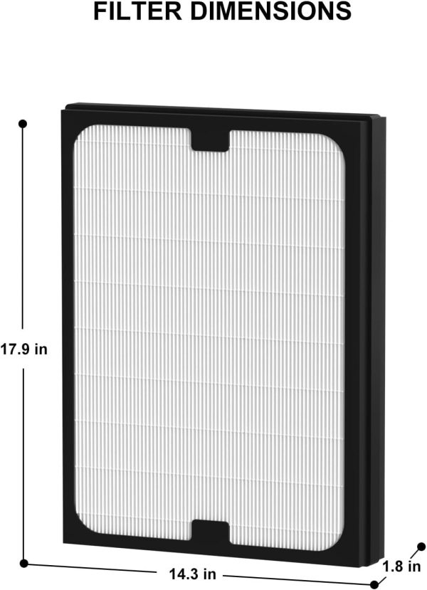 ⁦Ganteny Classic 200/300 Series Particle HEPA Filter Replacement Compatible with Blueair Classic 200/300 Series Air Cleaner Purifier Models 201, 203, 205, 215B, 250E, 270E, 303, 2 Pack⁩ - الصورة ⁦5⁩