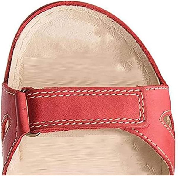 ⁦KCLQTK Summer Open Toe Wedge Sandals For Women Super Soft Non-Slip And Premium Flat Sandals Low Heels For Walking Ankle Hollow Sandals (Color : Brown, Size : 42)⁩ - الصورة ⁦3⁩