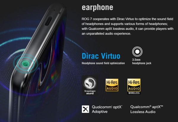 ⁦ASUS ROG Phone 7 5G Dual 256GB 12GB RAM Factory Unlocked (GSM Only | No CDMA - not Compatible with Verizon/Sprint) Tencent Version - White⁩ - الصورة ⁦3⁩