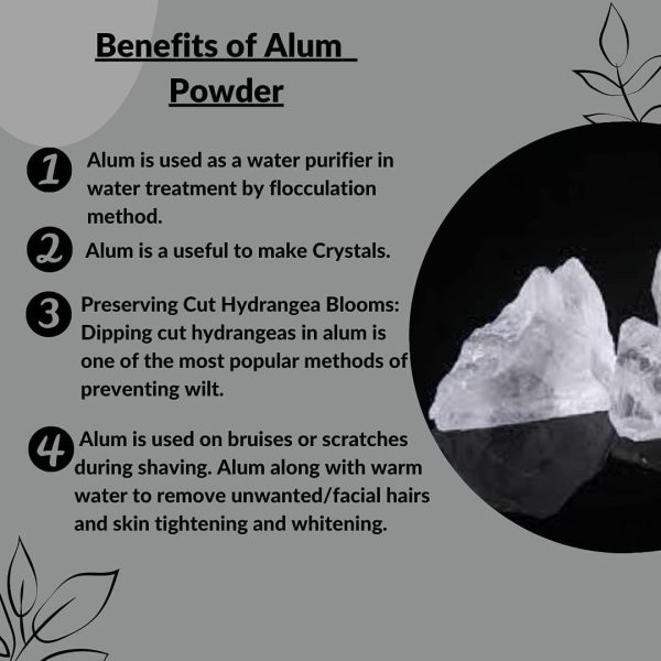 ⁦KOBMAND Alum Stone powder - Fitkari Powder for skin care water purification facial hair removal after shaving 400 gm - pack of 1 Bottle⁩ - الصورة ⁦4⁩