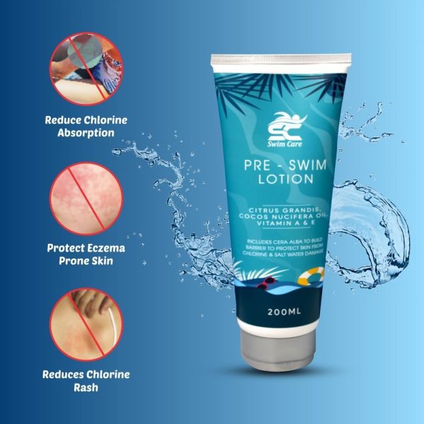 ⁦SWIMCARE Pre Swim Body Lotion 200ml - Apply Before Swimming - Protects Swimmers From Chlorine & Sea Water - Swimmers Waterproof Pool Cream⁩ - الصورة ⁦5⁩