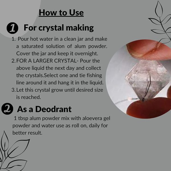 ⁦KOBMAND Alum Stone powder - Fitkari Powder for skin care water purification facial hair removal after shaving 400 gm - pack of 1 Bottle⁩ - الصورة ⁦5⁩