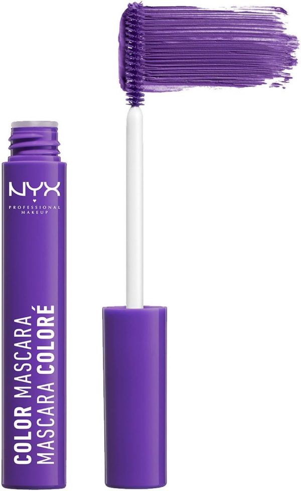 ⁦NYX Professional Makeup Color Mascara, Purple, 0.32 Ounce⁩ - الصورة ⁦2⁩