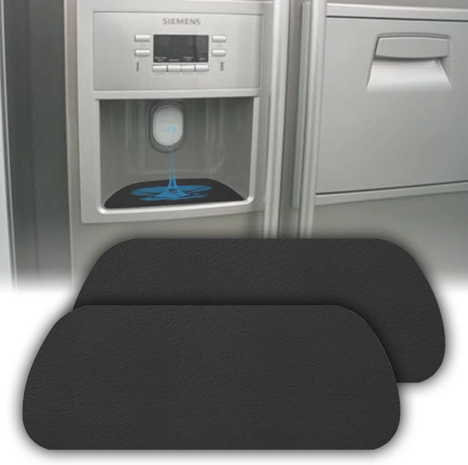 Cuttable Refrigerator Drip Catcher for Fridge Water Dispenser, Absorbent Drip Tray, Absorbent Pad for Refrigerator Drip, Refrigerator Accessories for Whirlpool, GE, Samsung (Rectangular - 2pcs)