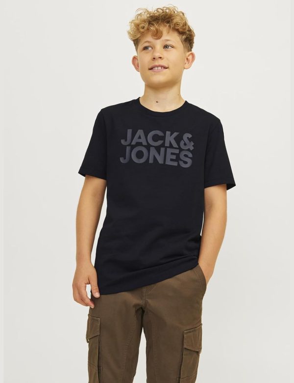 ⁦JACK & JONES Boys CORP LOGO TEE SS O-NECK JNR T-Shirt⁩ - الصورة ⁦2⁩