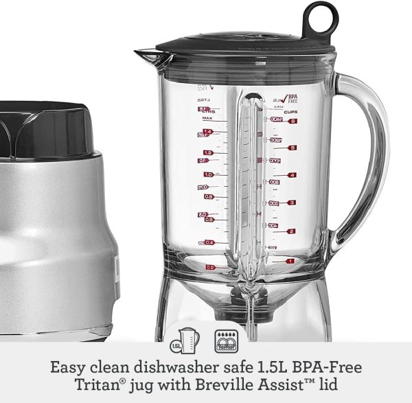 ⁦Sage - The Fresh & Furious Blender –1.5L BPA-Free Tritan Jug, Smoothie and Ice Crush Presets, 5 Speeds, LCD Display, Auto Clean – Stainless Steel- KSA Version, 2 Year Manufacturer Warranty⁩ - الصورة ⁦4⁩