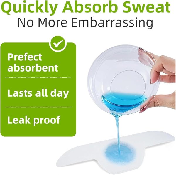 ⁦Hepiide [60+20+20] 100Pcs Upgraded Underarm Sweat Pads and Disposable Collar Protectors Sweat Pads, Against Sweat & Stains, Invisible Collar Neck Liner Pad Feel Fresh & Dry All Day for Men Women⁩ - الصورة ⁦5⁩