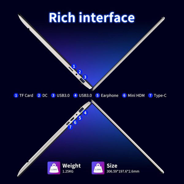 ⁦KUU 15.6 inch Laptop Computer, Core i5 Processor Laptop,Gaming laptops,up to3.60 GHz,16 GB RAM 512 GB SSD Storage, Supports 180 Angle Opening,Full HD IPS Display,⁩ - الصورة ⁦8⁩