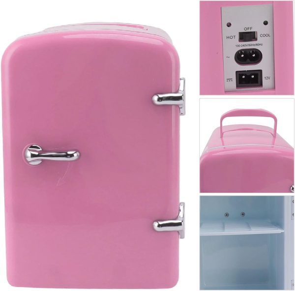 ⁦BROLEO Mini Beauty Fridge, Cosmetic Makeup Mini Fridge AC100-240V DC12V ABS Plastic Cooling Warming 4L 36W for Office (UK Plug)⁩ - الصورة ⁦2⁩