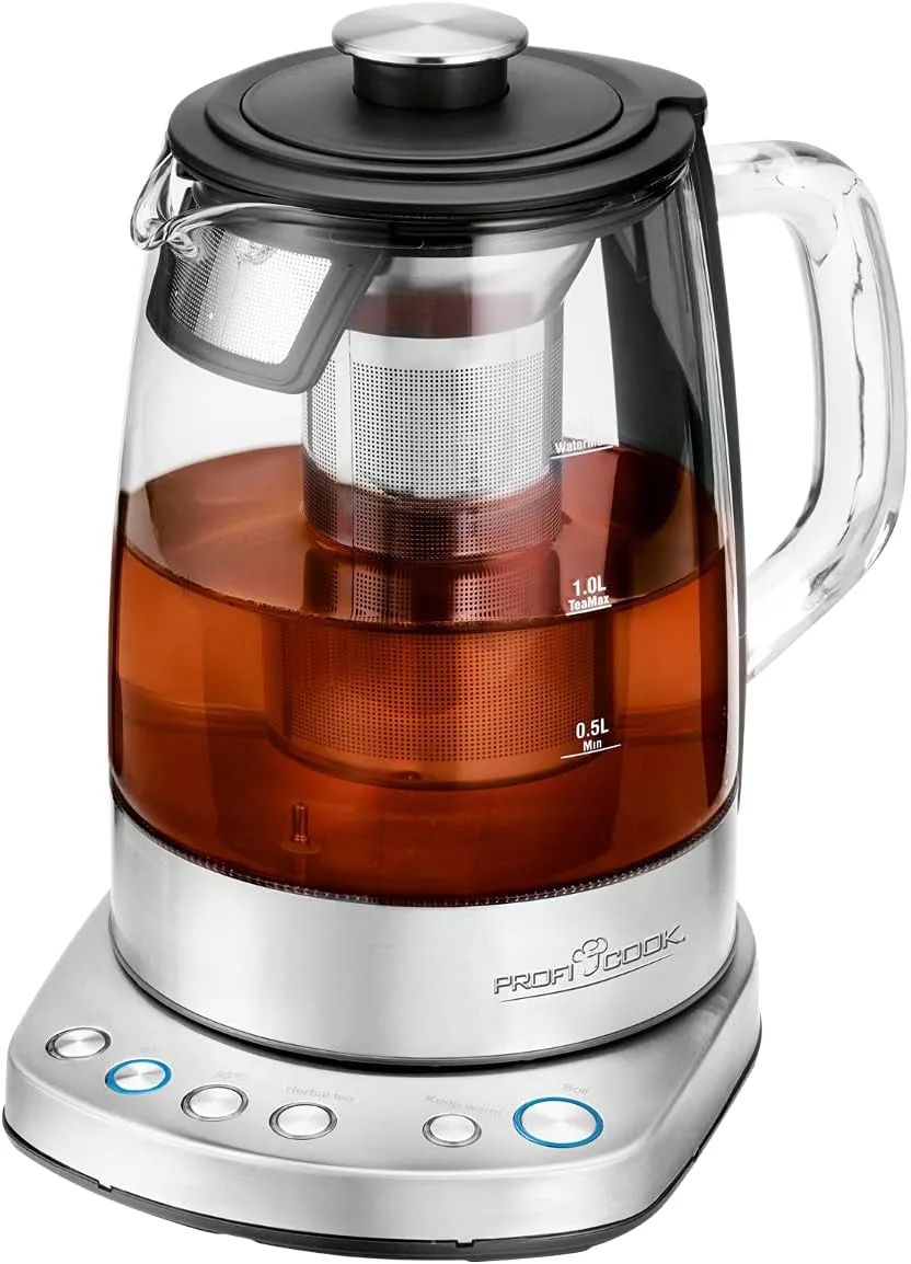 Profi Cook PC-WKS 1167G 1.5L 2200W WiFi Tea Maker Kettle, Stainless Steel, Berry