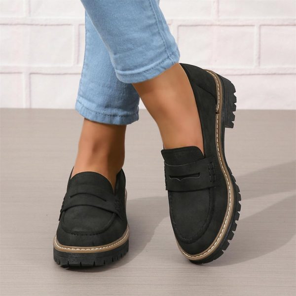 ⁦Womens Loafers Shoes Platform Chunky Penny Loafer Lug Sole Comfortable Slip On Work Office Business Casual Dress Shoes, US Size 5-11⁩ - الصورة ⁦2⁩