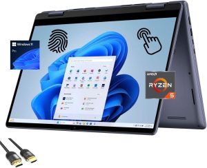 ديل لابتوب انسبيرون 2 في 1، شاشة لمس FHD 14 انش، AMD رايزن 5-8640HS (حتى 4.9Hz)، 64GB DDR5، 2TB PCIe SSD، كيبورد باضاءة خلفية، قارئ بصمات، قارئ بطاقة SD، واي فاي 6E، HDMI، USB-C، PDG HDMI، ويندوز 11