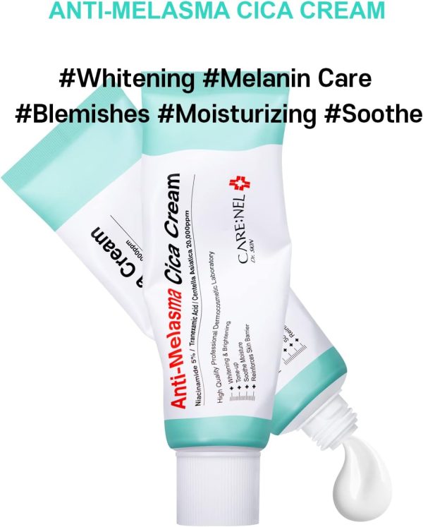 ⁦CARE:NEL Melasma Treatment for Face Cream - Dark Spot Remover Centella Asiatica - Korean Skin Care Beauty Products 40ml/1.35 fl.oz⁩ - الصورة ⁦5⁩