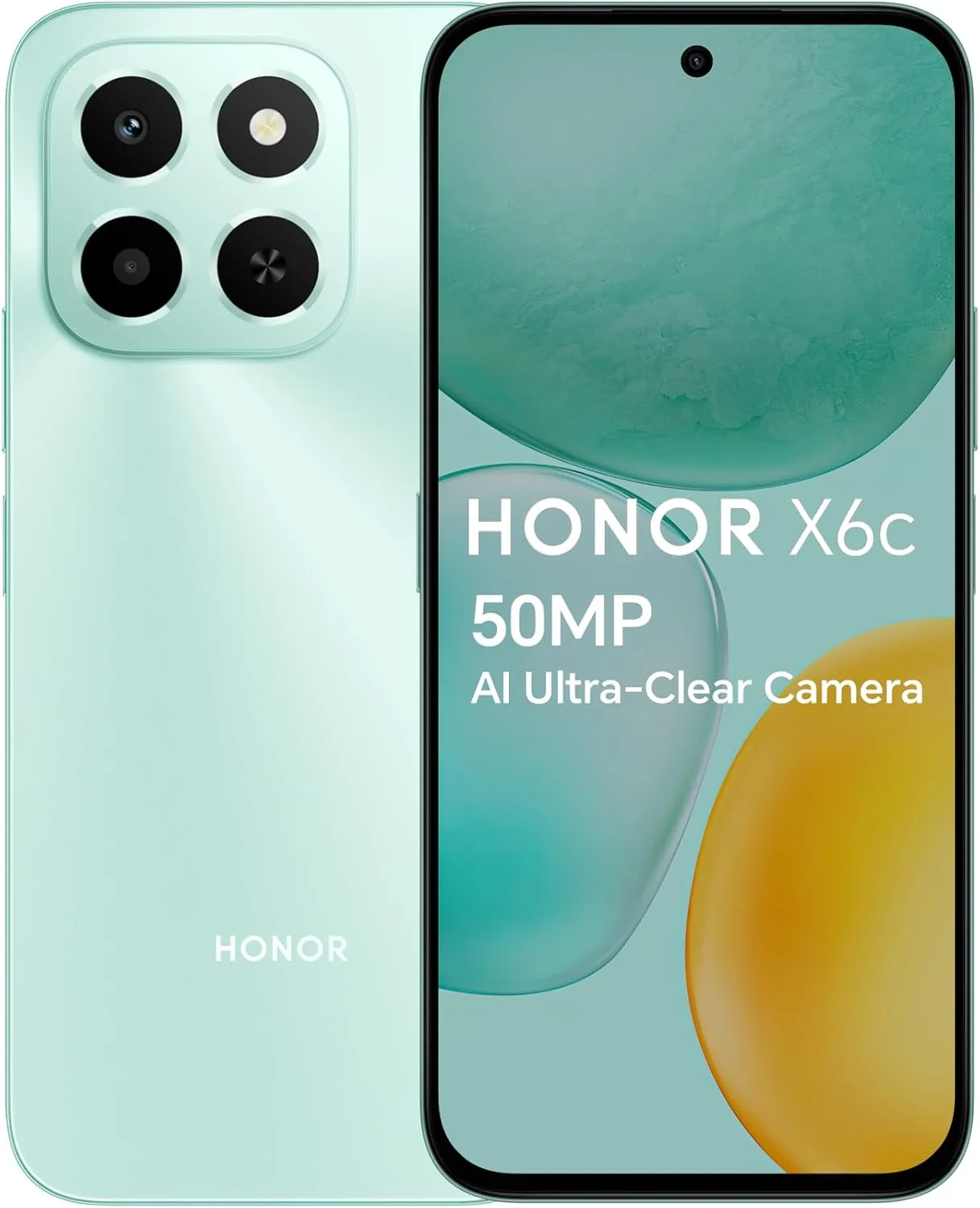 Honor X6c DUAL-SIM 128GB ROM + 6GB RAM (GSM Only | No CDMA) Factory Unlocked 4G/LTE Smartphone (Ocean Cyan) - International Version