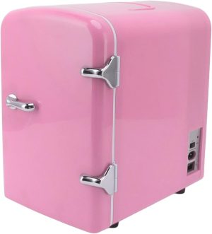 BROLEO Mini Beauty Fridge, Cosmetic Makeup Mini Fridge AC100-240V DC12V ABS Plastic Cooling Warming 4L 36W for Office (UK Plug)