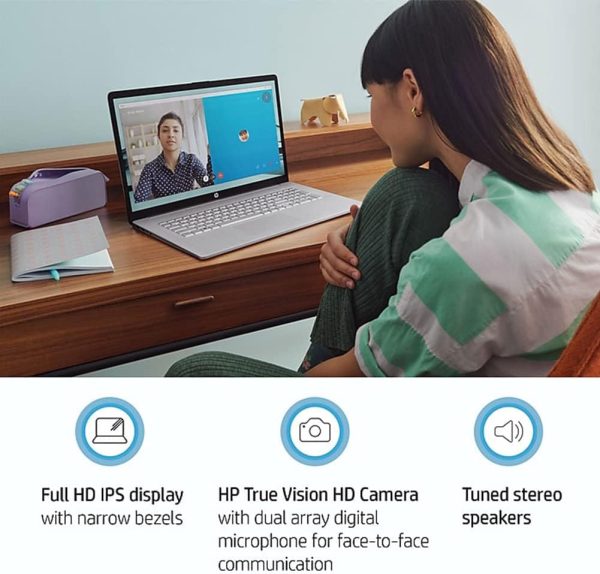 ⁦HP لابتوب 17 انش ويندوز 11| AMD رايزن 5 5500U بيت i7-1165G7| تيار متردد لاسلكي| USB C| عمر بطارية طويل| حافة عريضة ضيقة|كيبورد رقمي|كاميرا ويب|كيبل HDMI (32GB DDR4 RAM| 1TB PCIe SSD)⁩ - الصورة ⁦7⁩