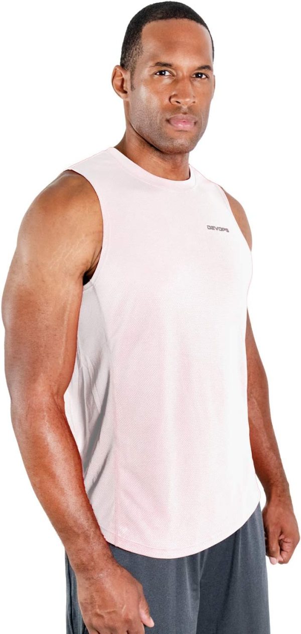 ⁦DEVOPS 3 Pack Men's Muscle Shirts Sleeveless Dri Fit Gym Workout Tank Top⁩ - الصورة ⁦2⁩