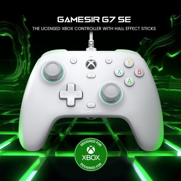 ⁦وحدة تحكم سلكية G7 SE من جيم سير لجهاز Xbox Series X|S وXbox One وويندوز 10/11، اداة تحكم بالالعاب بخاصية التوصيل والتشغيل مع عصا تحكم بتاثير القاعة/ زناد هول، مقبس صوت 3.5 ملم⁩ - الصورة ⁦2⁩