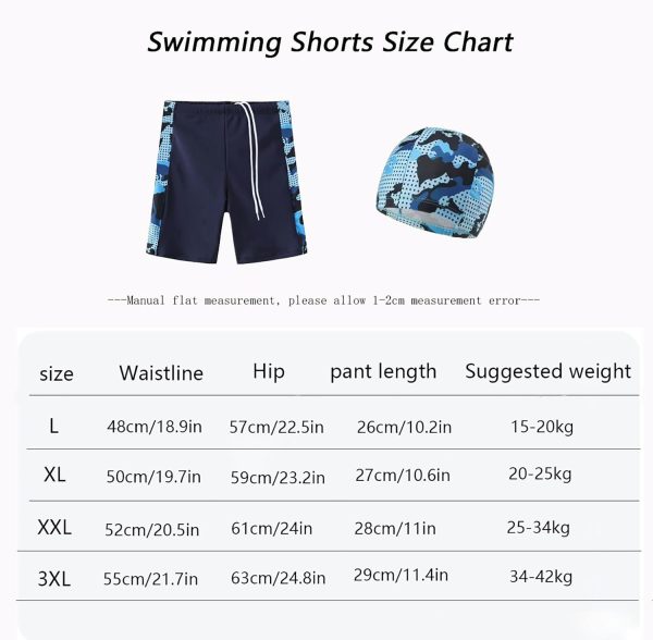 ⁦Toddler Swim Trunks Boys Rash Guard Swimsuit UPF 50+ Bathing Suit Kids Quick Dry Board Shorts Children Summer Beach Swimwear Set with Swim Hat 2 Piece Trendy Surf Pants for 2-12Years Boy⁩ - الصورة ⁦5⁩