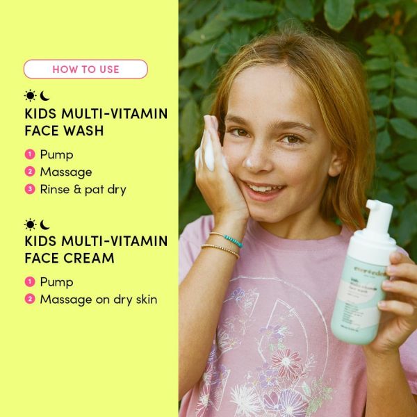 ⁦Evereden Kids Happy Face Duo: Kids Face Cream, 1.7 oz. & Kids Face Wash, 100 ml | Melon Juice Scent | 2 Item Bundle Set | Plant Based Ingredients | Clean and Natural Skincare for Kids⁩ - الصورة ⁦3⁩