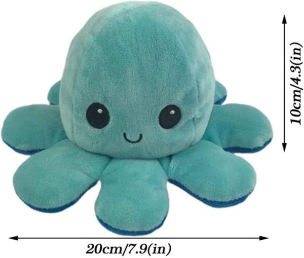 ⁦Playmate Double-Sided Flip Octopus Doll Soft Reversible Octopus Stuffed Animals Doll Cute Octopus Plush Toys (light pink-light blue)⁩ - الصورة ⁦2⁩